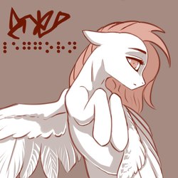 Size: 1080x1080 | Tagged: safe, artist:ognifireheart, oc, oc only, pegasus, pony, blind, female, lidded eyes, mare, rearing, simple background, solo