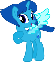 Size: 1024x1152 | Tagged: safe, artist:ra1nb0wk1tty, alicorn, gem (race), gem pony, pony, artificial wings, augmented, female, gem, hoof on chest, hydrokinesis, lapis lazuli, lapis lazuli (steven universe), magic, magic wings, mare, ponified, raised hoof, simple background, solo, steven universe, transparent background, transparent wings, water, wings