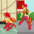 Size: 1500x1500 | Tagged: safe, artist:oneovertwo, oc, oc only, oc:evenfall, satyr, age progression, bubblegum, clothes, female, food, gum, midriff, offspring, panties, parent:sunset shimmer, pointing, solo, underwear