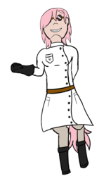 Size: 1057x1675 | Tagged: safe, artist:vhatug, oc, oc only, oc:tonsils, satyr, fallout, fallout: new vegas, mad scientist, offspring, old world blues, parent:nurse redheart, scientist, solo