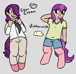 Size: 1073x1034 | Tagged: safe, artist:heretichesh, oc, oc only, oc:buttermilk, oc:sour cream, satyr, offspring, parent:spoiled rich