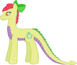 Size: 1810x1522 | Tagged: safe, artist:ludiculouspegasus, oc, oc only, oc:apple spice, dracony, hybrid, bow, cutie mark, heart, interspecies offspring, offspring, older, parent:apple bloom, parent:spike, parents:spikebloom, simple background, solo, white background