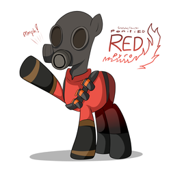 Size: 2200x2200 | Tagged: safe, artist:graytyphoon, pony, high res, ponified, pyro (tf2), solo, team fortress 2