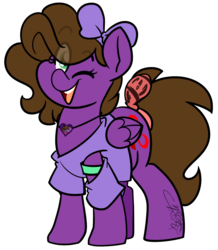 Size: 1024x1174 | Tagged: safe, artist:befishproductions, oc, oc only, oc:befish, pegasus, pony, clothes, cute, female, mare, ocbetes, one eye closed, shirt, simple background, solo, transparent background, wink