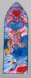 Size: 1797x4436 | Tagged: safe, artist:malte279, princess cadance, alicorn, pony, g4, canterlot window, craft, female, solo, stained glass, traditional art, window color