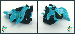 Size: 1024x461 | Tagged: safe, artist:gingerale2016, queen chrysalis, changeling, changeling queen, g4, female, irl, photo, plushie, solo