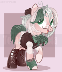 Size: 1600x1855 | Tagged: safe, artist:tovarishpustota, oc, oc only, earth pony, pony, boots, clothes, female, glasses, mare, shirt, shoes, solo, vest