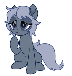 Size: 639x669 | Tagged: safe, artist:spookitty, oc, oc only, oc:sleepyhead, earth pony, pony, confused, female, mare, simple background, sitting, solo, tired, white background