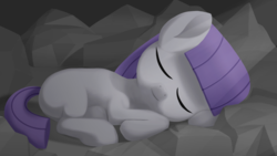 Size: 1920x1080 | Tagged: safe, artist:foal, maud pie, earth pony, pony, g4, cute, female, filly, maudabetes, missing cutie mark, sleeping, smiling, solo, when she smiles, younger