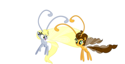 Size: 3271x1687 | Tagged: safe, artist:punzil504, cheese sandwich, derpy hooves, breezie, g4, breeziefied, duo, simple background, species swap, transparent background