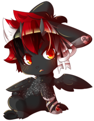 Size: 895x1151 | Tagged: safe, artist:puffleduck, oc, oc only, oc:arcadias, chibi, cute, horns, solo, wings