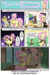 Size: 2893x4292 | Tagged: safe, artist:shujiwakahisaa, doctor horse, doctor stable, fluttershy, pony, snake, series:five things you didn't know, g4, blushing, blushing profusely, cigarette, comic, danganronpa, danganronpa v3, dialogue, exclamation point, exposed, fujoshi, fujoshy, gay, goth, gratuitous japanese, headcanon, hilarious in hindsight, interrobang, japanese, japanese reading order, kokichi oma, male, neighponese, otakushy, psychiatrist, question mark, shuichi saihara, skull, smoking, spiked wristband, translation request, wristband