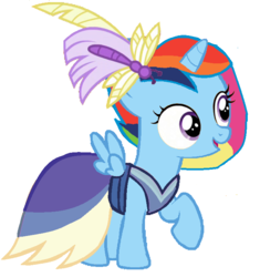 Size: 696x742 | Tagged: safe, oc, oc only, oc:rainbow sparkle, alicorn, pony, alicorn oc, clothes, dress, female, filly, gala dress, magical lesbian spawn, offspring, parent:rainbow dash, parent:twilight sparkle, parents:twidash, solo