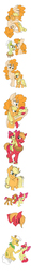 Size: 1050x9000 | Tagged: safe, artist:celestial-rainstorm, apple bloom, applejack, babs seed, big macintosh, grand pear, granny smith, pear butter, earth pony, pony, g4, apple bloom riding big macintosh, apple family, bust, crying, female, filly, filly applejack, hug, male, mare, ponies riding ponies, portrait, riding, simple background, sketch, sketch dump, stallion, white background, younger