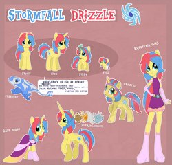 Size: 1127x1080 | Tagged: safe, artist:percy, oc, oc only, oc:stormfall drizzle, crystal pony, crystal unicorn, pony, unicorn, equestria girls, g4, baby, baby pony, clothes, cute, female, filly, foal, horn, reference sheet, simple background, unicorn oc