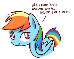 Size: 1280x1024 | Tagged: safe, artist:sugar morning, derpibooru exclusive, rainbow dash, pegasus, pony, g4, awesome, cute, dashabetes, female, mare, positive ponies, signature, simple background, talking, talking to viewer, white background, wholesome