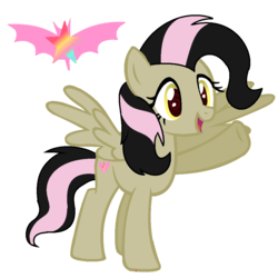 Size: 1016x1016 | Tagged: safe, artist:rainbows-skies, oc, oc only, oc:harmony, hybrid, pegasus, pony, female, interspecies offspring, mare, offspring, parent:discord, parent:fluttershy, parents:discoshy, simple background, solo, transparent background