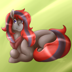 Size: 1024x1024 | Tagged: safe, artist:sketchthebluepegasus, oc, oc only, oc:kenzie, earth pony, pony, female, mare, prone, solo