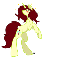 Size: 1000x1000 | Tagged: safe, artist:chelseawest, oc, oc only, oc:forest flute, pony, unicorn, female, mare, rearing, simple background, solo, transparent background