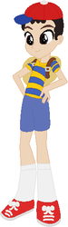Size: 146x486 | Tagged: safe, artist:selenaede, artist:user15432, human, equestria girls, g4, backpack, barely eqg related, base used, clothes, crossover, earthbound, earthbound beginnings, equestria girls style, equestria girls-ified, hat, male, ness, nintendo, shirt, shoes, shorts, simple background, sneakers, solo, super smash bros., white background