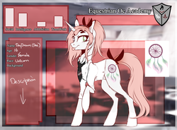 Size: 1024x752 | Tagged: safe, artist:holoriot, oc, oc only, oc:daydream, pony, unicorn, bow, clothes, female, hair, mare, necktie, reference sheet, shirt, solo, tail bow, tongue out