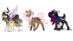 Size: 1024x576 | Tagged: safe, artist:akiiichaos, oc, oc only, deer pony, original species, pegasus, pony, antlers, colored wings, female, glimmer wings, mare, multicolored wings, simple background, sparkly wings, transparent background