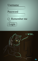 Size: 502x798 | Tagged: safe, artist:quint-t-w, lyra heartstrings, pony, unicorn, fanfic:background pony, g4, clothes, computer, computer mouse, female, gradient background, hoodie, monitor, remember me, sad, screen, solo