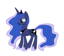 Size: 1134x990 | Tagged: safe, artist:n238900, princess luna, g4, character to character, female, simple background, solo, white background