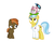 Size: 1855x1437 | Tagged: safe, artist:drypony198, button mash, doctor fauna, earth pony, pony, g4, cattail (plants vs zombies), colt, crossover, female, foal, male, mare, plants vs zombies, simple background, white background