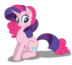 Size: 2300x2100 | Tagged: safe, artist:jack-pie, pinkie pie, rarity, pony, unicorn, g4, female, fusion, fusion:pinkity, high res, simple background, solo, transparent background, vector