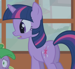 Size: 729x674 | Tagged: safe, screencap, spike, twilight sparkle, dragon, pony, unicorn, bridle gossip, g4, butt, cropped, plot, unicorn twilight