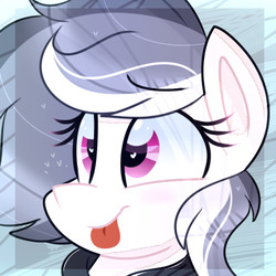 Size: 400x400 | Tagged: safe, artist:lynchristina, oc, oc only, oc:teddy cobalt, pony, bust, commission, heart eyes, portrait, tongue out, wingding eyes