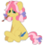 Size: 943x991 | Tagged: safe, artist:fioweress, kettle corn, earth pony, pony, g4, female, filly, looking at you, mouth hold, paintbrush, simple background, sitting, solo, transparent background