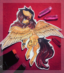 Size: 1161x1319 | Tagged: safe, artist:tay-niko-yanuciq, oc, oc only, pegasus, pony, commission, cutout, solo, spread wings, traditional art, wings