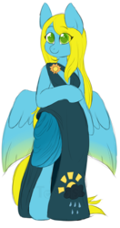 Size: 1181x2240 | Tagged: safe, artist:toods, oc, oc only, pegasus, anthro, clothes, dress, female, gala, gala dress, mare, simple background, solo, transparent background