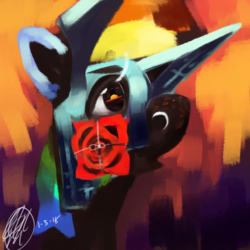 Size: 1000x1000 | Tagged: safe, artist:toisanemoif, rainbow dash, g4, abstract, bust, female, portrait, solo