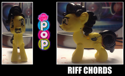 Size: 1595x979 | Tagged: safe, artist:grapefruitface1, part of a set, oc, oc only, oc:riff chords, earth pony, pony, customized toy, facial hair, guitar, irl, male, merchandise, my little pony pop!, painted, photo, ponified, solo, stallion, steve lukather, toto (band), toy, updated