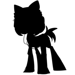 Size: 1300x1300 | Tagged: safe, artist:lilboulder, oc, oc only, oc:pixel byte, pony, unicorn, black and white, cat ears, female, grayscale, headset, mare, monochrome, silhouette, simple background, solo, white background