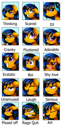 Size: 2349x4739 | Tagged: safe, artist:pridark, oc, oc only, oc:glowstick explosion, pony, expressions, solo