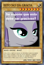 Size: 398x581 | Tagged: safe, artist:whitelie, maud pie, g4, card, is this supposed to be humorous, meme, memecenter, shitposting, spanish, spanish text, yu-gi-oh!