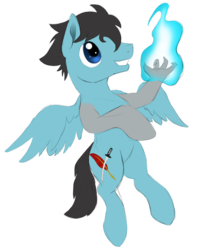 Size: 2076x2460 | Tagged: safe, artist:theshadowstone, oc, oc only, oc:sharp wit, pegasus, pony, glowing hands, high res, magic, male, simple background, smiling, solo, spread wings, stallion, transparent background, wings