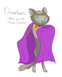 Size: 800x1000 | Tagged: safe, artist:mightyshockwave, oc, oc only, oc:chowdown, abyssinian, cat, anthro, digitigrade anthro, abyssinian oc, cape, cloak, clothes, male, non-pony oc, simple background, white background