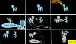 Size: 3935x2284 | Tagged: safe, artist:closingrain, artist:mellowbomb, rainbow dash, oc, oc:closingrain, oc:doctor dexter wise, comic:calamity fateful, g4, 1000 hours in ms paint, comic, crying, dialogue, falling, high res