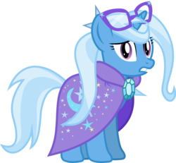 Size: 1369x1267 | Tagged: safe, artist:frownfactory, trixie, pony, unicorn, g4, .svg available, alternate hairstyle, alternate universe, barrette, cape, clothes, female, glasses, horn, jewelry, mare, simple background, solo, svg, transparent background, trixie's cape, vector