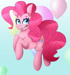 Size: 2497x2660 | Tagged: safe, artist:0cream-puff0, pinkie pie, earth pony, pony, g4, cute, diapinkes, female, happy, high res, solo