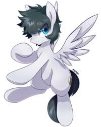 Size: 2395x3000 | Tagged: safe, artist:maren, oc, oc only, oc:search walker, pegasus, pony, commission, high res, male, simple background, solo, stallion, white background