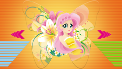 Size: 3840x2160 | Tagged: safe, artist:laszlvfx, artist:nstone53, edit, fluttershy, human, g4, beautiful, clothes, female, flower, high res, humanized, smiling, solo, wallpaper, wallpaper edit