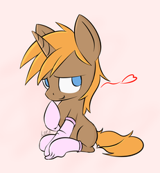 Size: 2610x2829 | Tagged: safe, artist:lofis, oc, oc only, pony, unicorn, clothes, heart, high res, male, socks, solo, stallion