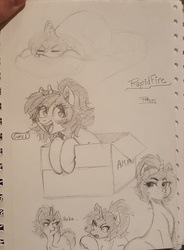 Size: 2713x3687 | Tagged: safe, artist:prismspark, oc, oc only, pony, cute, high res, monochrome, traditional art