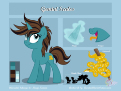 Size: 3007x2279 | Tagged: safe, artist:raspberrystudios, oc, oc only, oc:gemini scales, snake, commission, cutie mark, forked tongue, high res, reference sheet